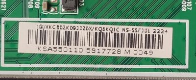 MAIN PARA TV INSIGNIA / NUMERO DE PARTE XKCB02K093 / 715GA715-M01-B00-005G / (G)XKCB02K093020X / PANEL TPT550U1-QVN05.U REV:S5DB1J / DISPLAY HV550QUB-F70 REV.2.0 / MODELO NS-55F301NA22	 - Imagen 3